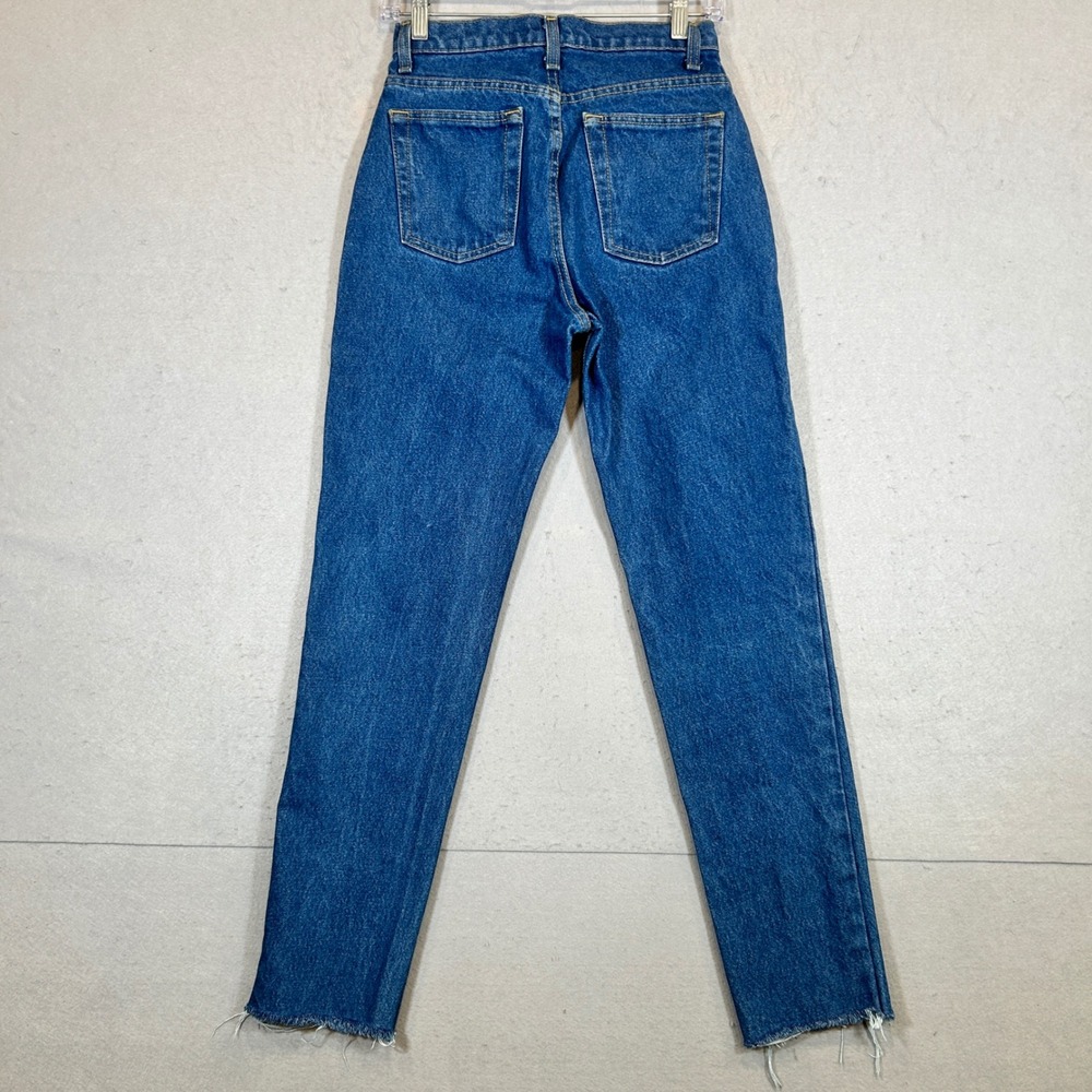 American Apparel Jeans Womens Size 26 The High-Waist Medium Wash Blue Raw Hem